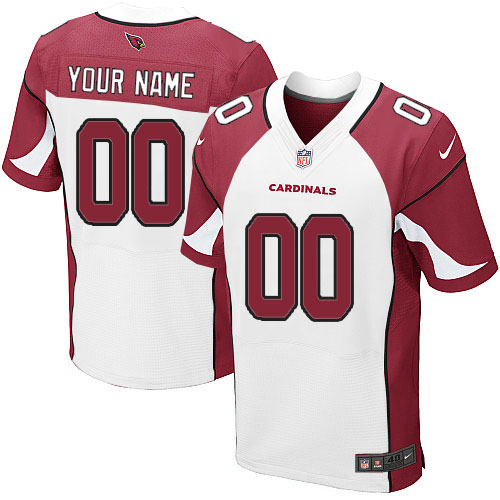 Men's Elite Nike Jersey White Road - Customized NFL Arizona Cardinals